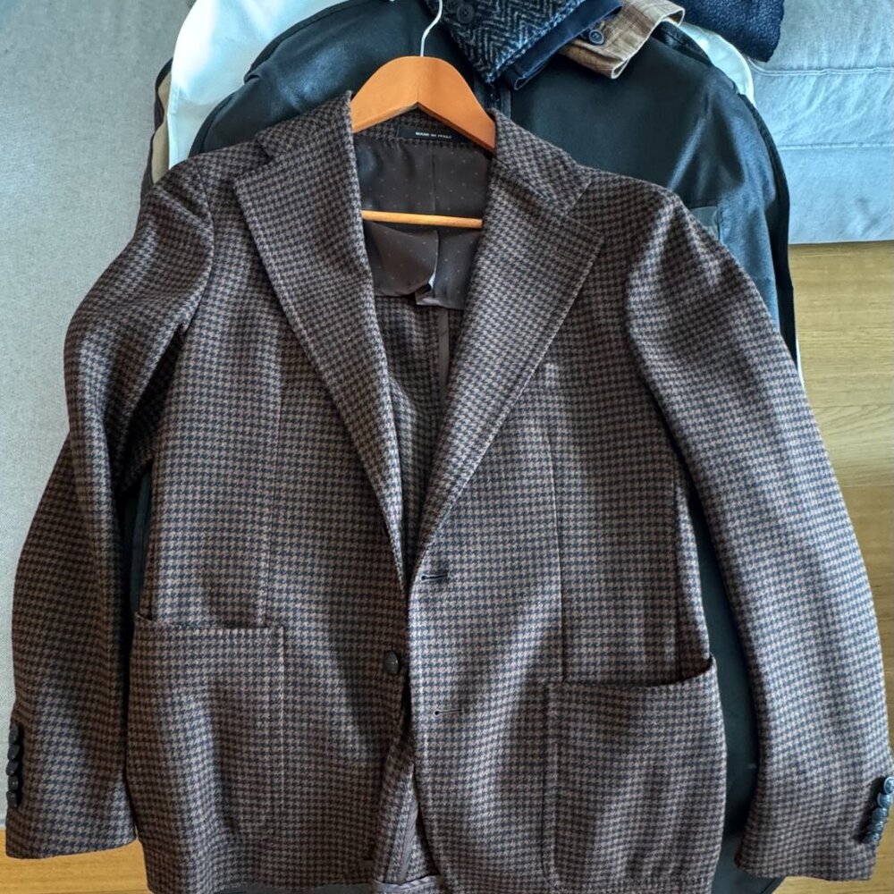 Domenico Tagliente Brown Houndstooth Blazer – Made in Italy – 38R / Medium